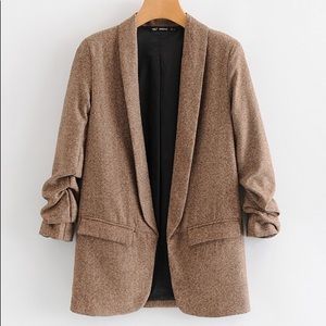 Shein Ruched Sleeve Blazer Medium